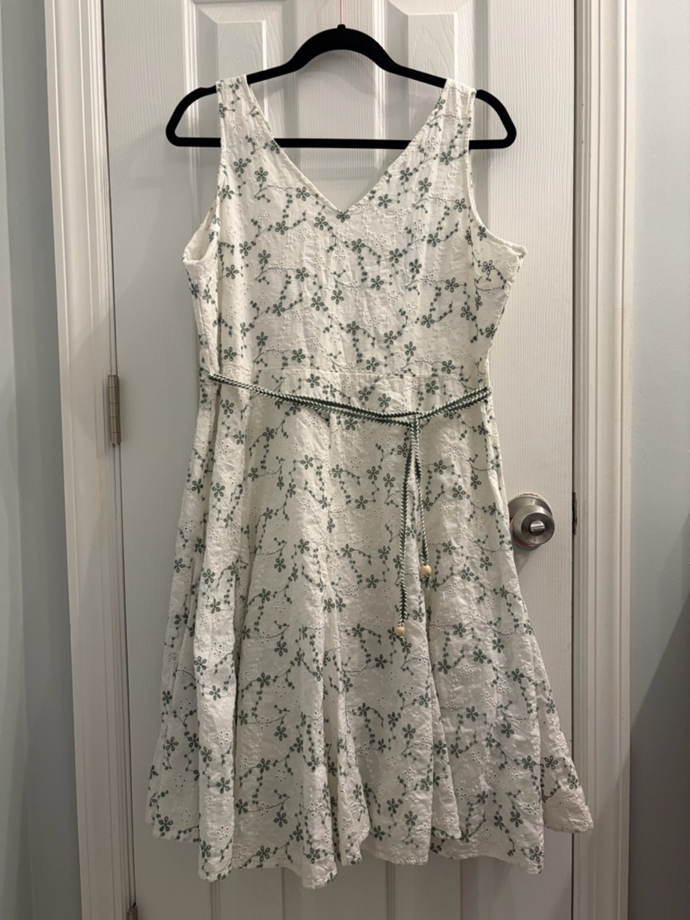 Cottage Core Countryside 100% Cotton Floral Tie-Waist Mini Dress - Picture 5 of 14